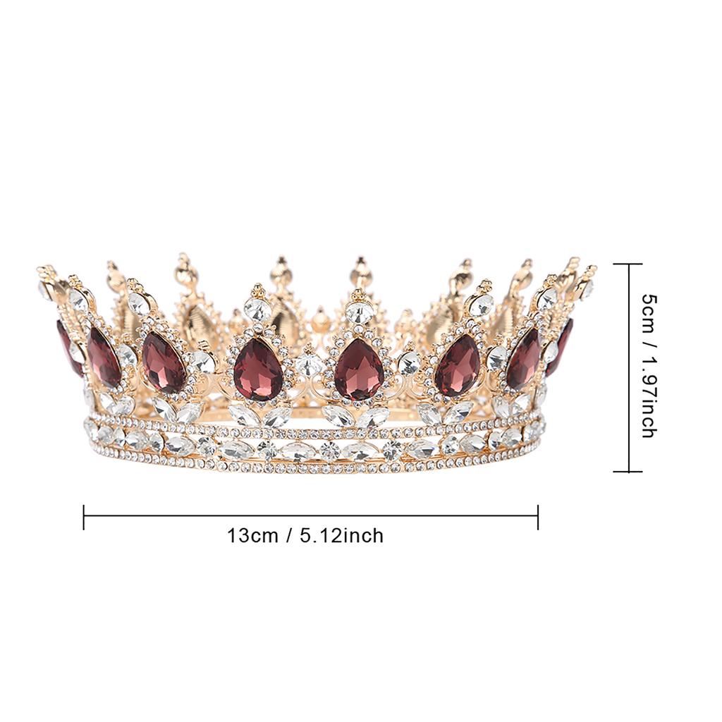 Hochzeit Haarschmuck Strass Tiara Runde Krone Handgefertigt Braut Abschlussball Schmuck
