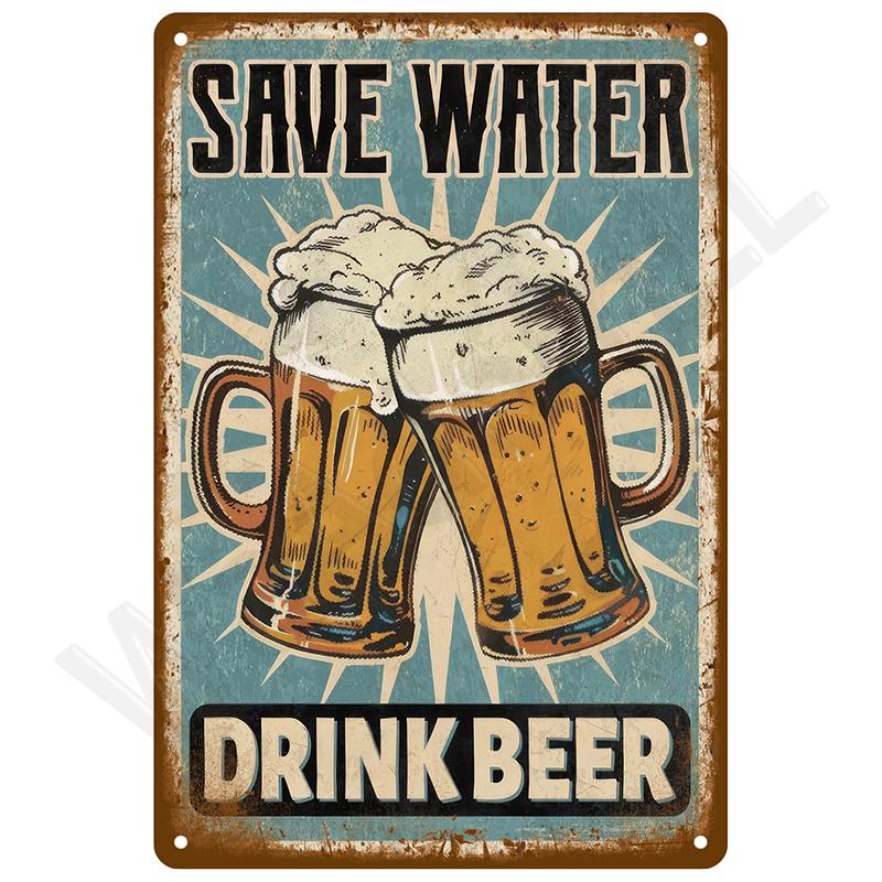 Retro Tin Sign Vintage Metal Signs Plates Posters House Interior Bathroom Wall Art Mural Aesthetic Room Home Decor Decorations