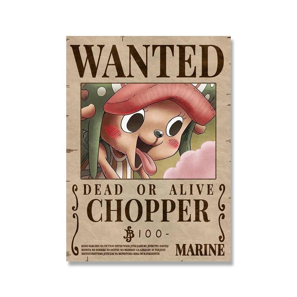 One Piece Canvas Paintings Luffy Japanese Anime Poster Bounty Picture and Print Home Decor for Living Room Kids Gifts Decoration No Frame