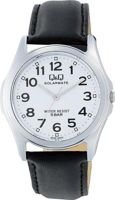 [Q&Q] Watch Analog Solar Waterproof Leather Strap H008-304 Men's White