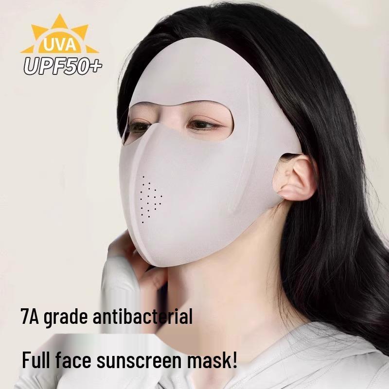 Facekini Women's UV Protection Ice Silk Mask - Lightweight, Breathable, Full Face & Eye Corner Shield