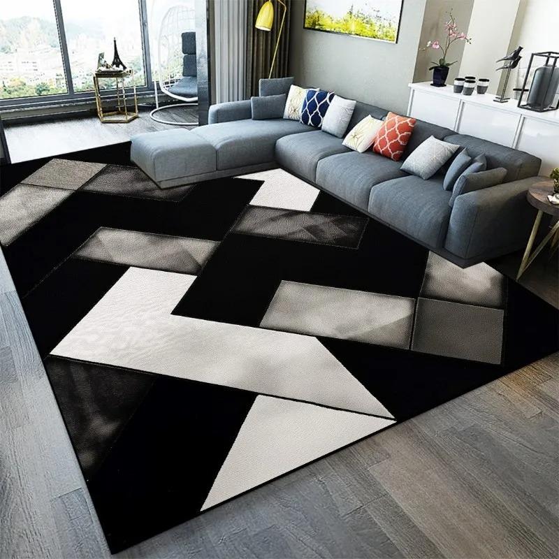 Elegant Abstract Art Light Luxury Carpet Soft Non-Slip Washable Floor Mat for Living Room Sofa Bedroom Home Decor Area Rug