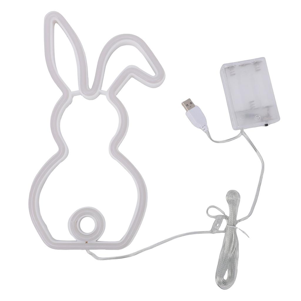 Rabbit Neon Sign Art Wall Light for Business LED Easter Bunny Neon Light for Bar Club Wedding Birthday Party Bedroom