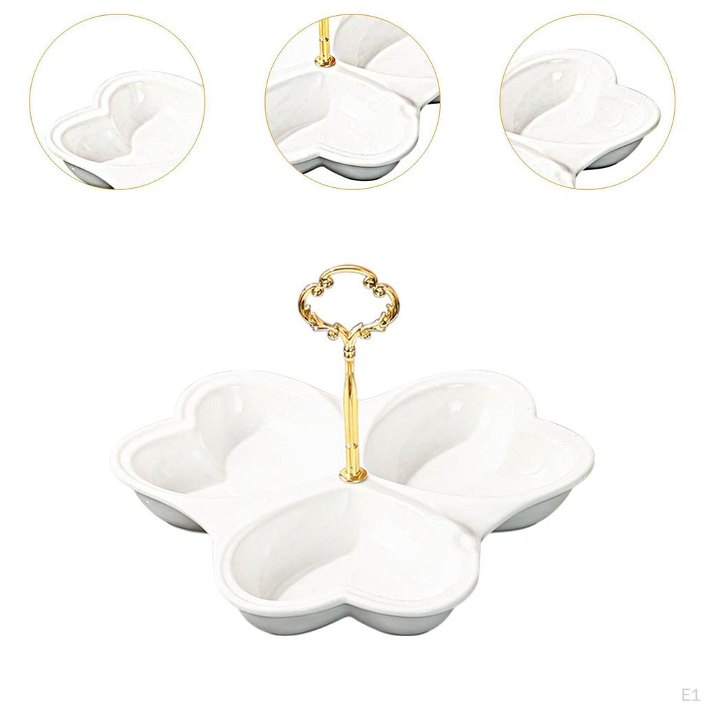 Tavă de servire împărțită Suport pentru fructe uscate Plato pentru petrecere din porțelan pt