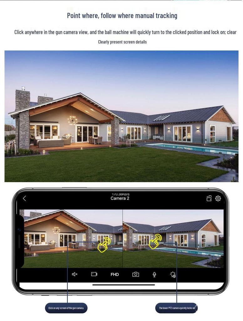 WiFi Outdoor Surveillance Camera with Night Vision and HD Binocular Smart Monitor