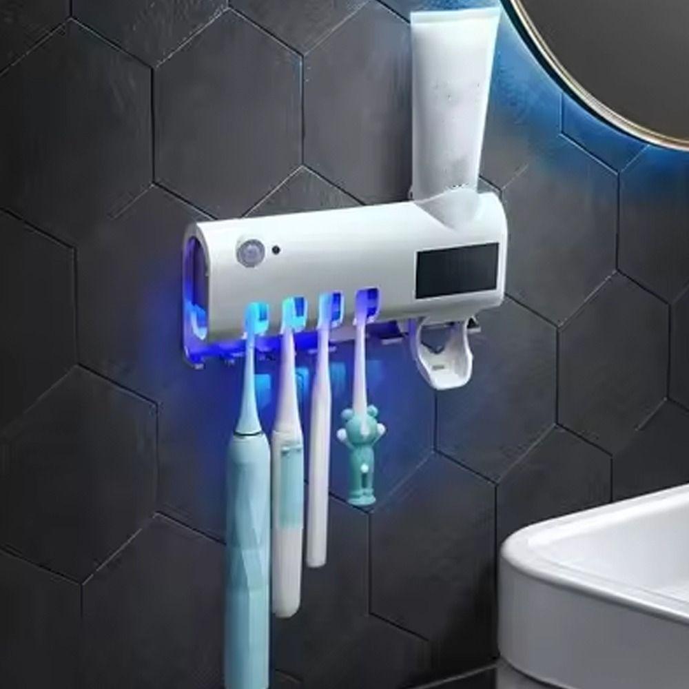 USB Recharge Automatic Toothpaste Dispenser Infrared Sterilizing Toothbrush Sterilizer  Multi-Brush