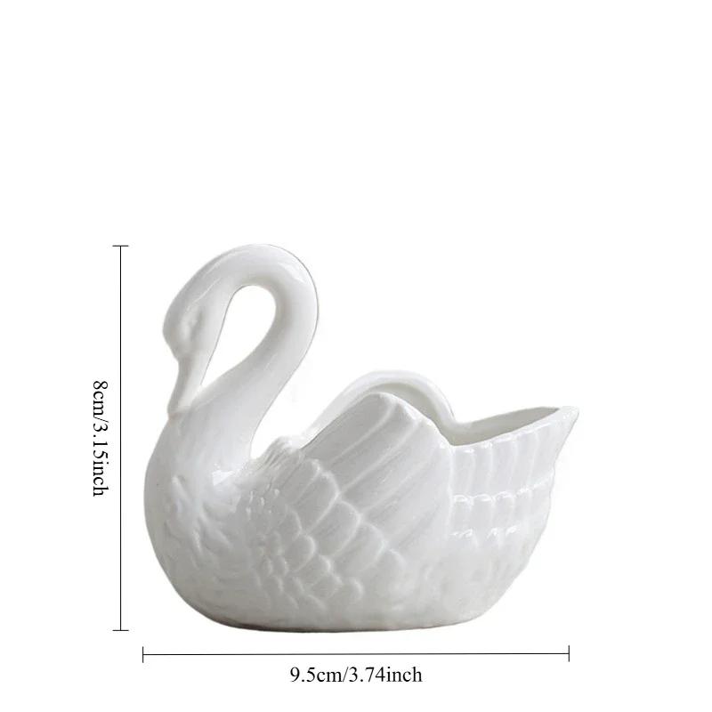 Schwan Keramik Ornamente Dekoration Desktop Aufbewahrungsbox Teelichthalter Blumentopf Heimdekor Einrichtungsgegenstände