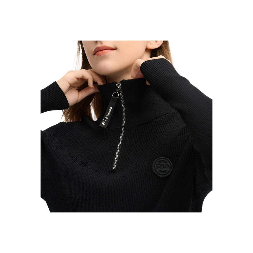 New FILA X ETUDES Sweater Women's Jet Black F11W516401F-BK