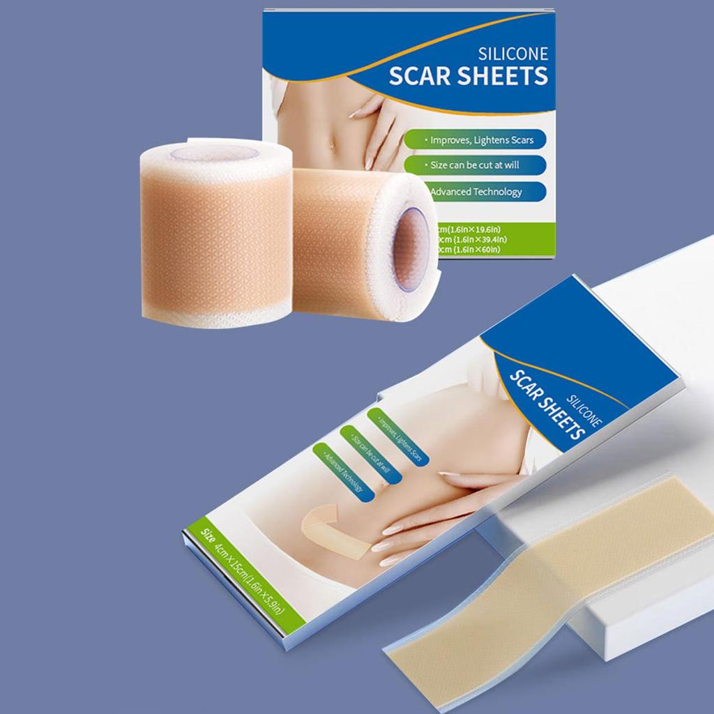 1 Roll Silicone Scar Sheets ,4cm X 50cm Silicone Scar Sheets ,Self-Adhesive Scar Cover Tape Skin Care Waterproof and Breathable