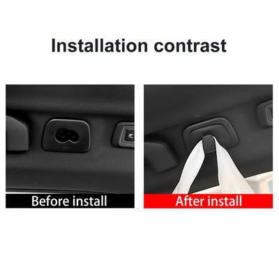 ABWR-6Pcs Car Black ABS Interior Roof Hooks Clothes Hanger Hook Trim For Volvo V90 S90 XC40 XC60 XC90 2015-2020
