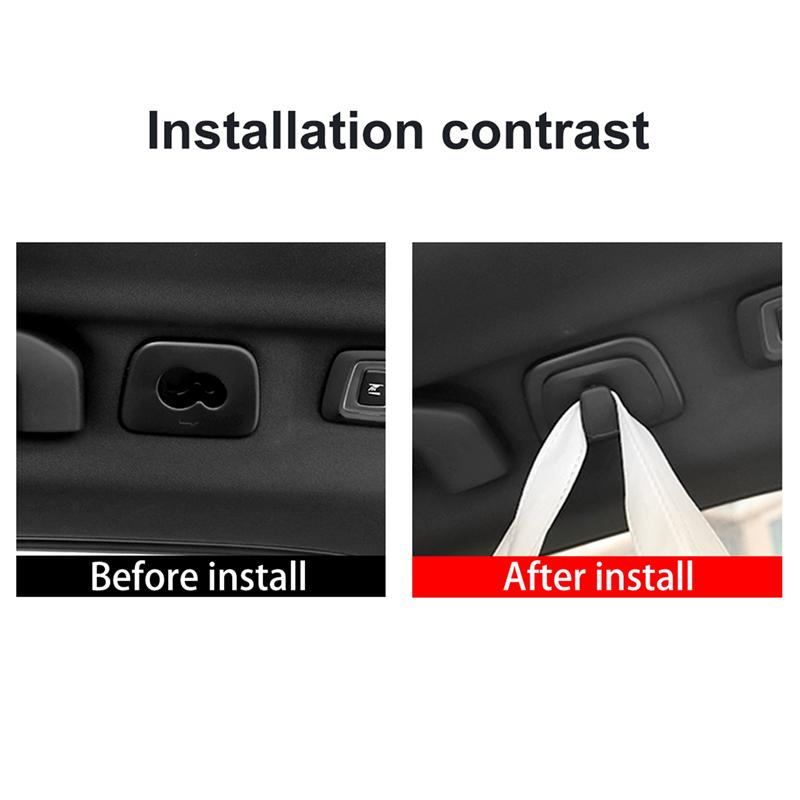 

ABWR-6Pcs Car Black ABS Interior Roof Hooks Clothes Hanger Hook Trim For Volvo V90 S90 XC40 XC60 XC90 2015-2020 чорний
