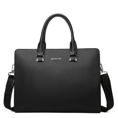 Men's PVC Horizontal Business Casual Briefcase - Large Capacity Laptop & Document Bag