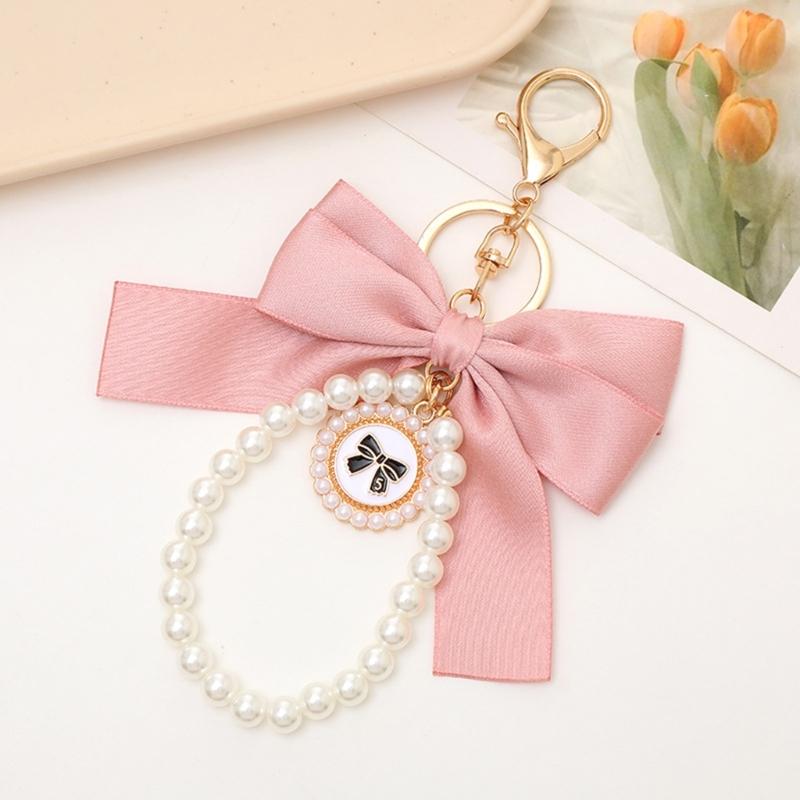 Cute Pearls Butterfly Bows Hanging Ornament For Bags Stylish Black Accessory Bag Charm Pendant Enhancing Your Look