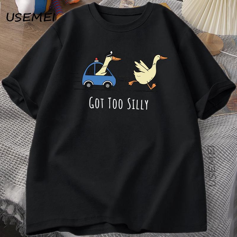 Got Too Silly T Shirt Silly Goose On The Loose Funny Tshirt Women and Men Cotton Summer Short Sleeves Tee Shirt Mens Clothing