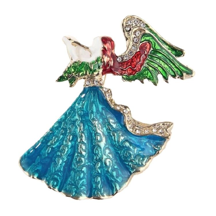 

Fashionable Angel Brooch Dress Accessory Brooch Pin Adorned with Rhinestones Alloy Texture Perfect for Party and Formal 1