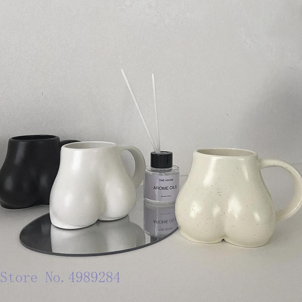 Creative Ceramic Mug Milk Taste Butt Body Shape Nude Lovely Cup Handle Design Desktop Storage Home Decoration Coffee Cups