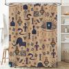 Trendy Bohemian Bathroom Decor Shower Curtain with Eye Design for Home Decoration Black/Beige Colorway (72x84 inches)
