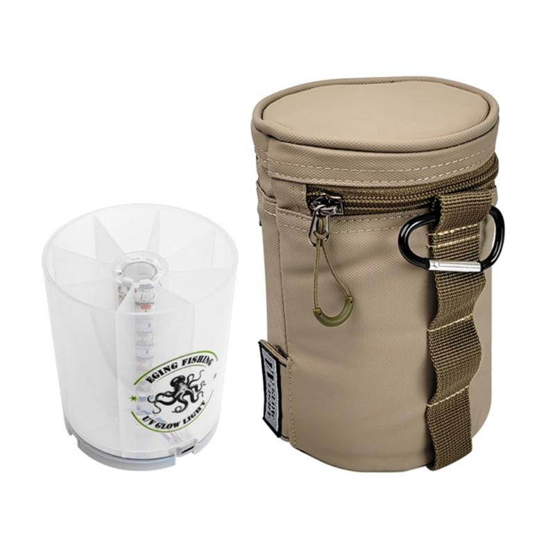 Fishing Bags and Box Fishing Lure Squid Jig Tackle Box Saltwater Fishing Accessories Hard Baits Case with Glow Light