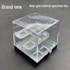 Three-Layer Transparent Cat Litter Box with Mineral Display and Dustproof Storage for Crystal Specimens