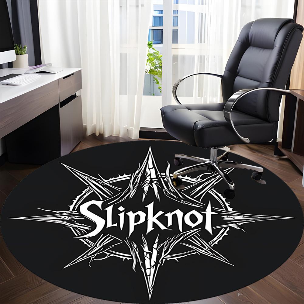 1 Stück Slipknot Band Logo Büro Runder Teppich Perfekt für das Büro Rutschfeste Rückseite, Dekorative Fußmatte yy250916009