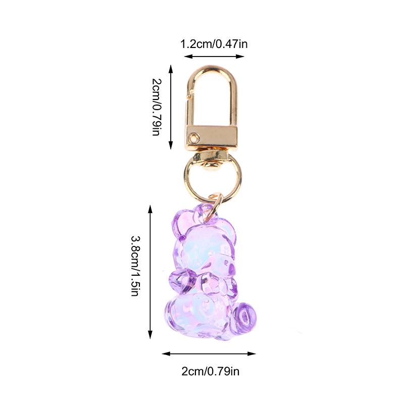 Cute  Bear Keychain Kawaii Airpods Key Chain Accessories Pendant For Clothes Backpack Keyring Phone Charm Couple Gift