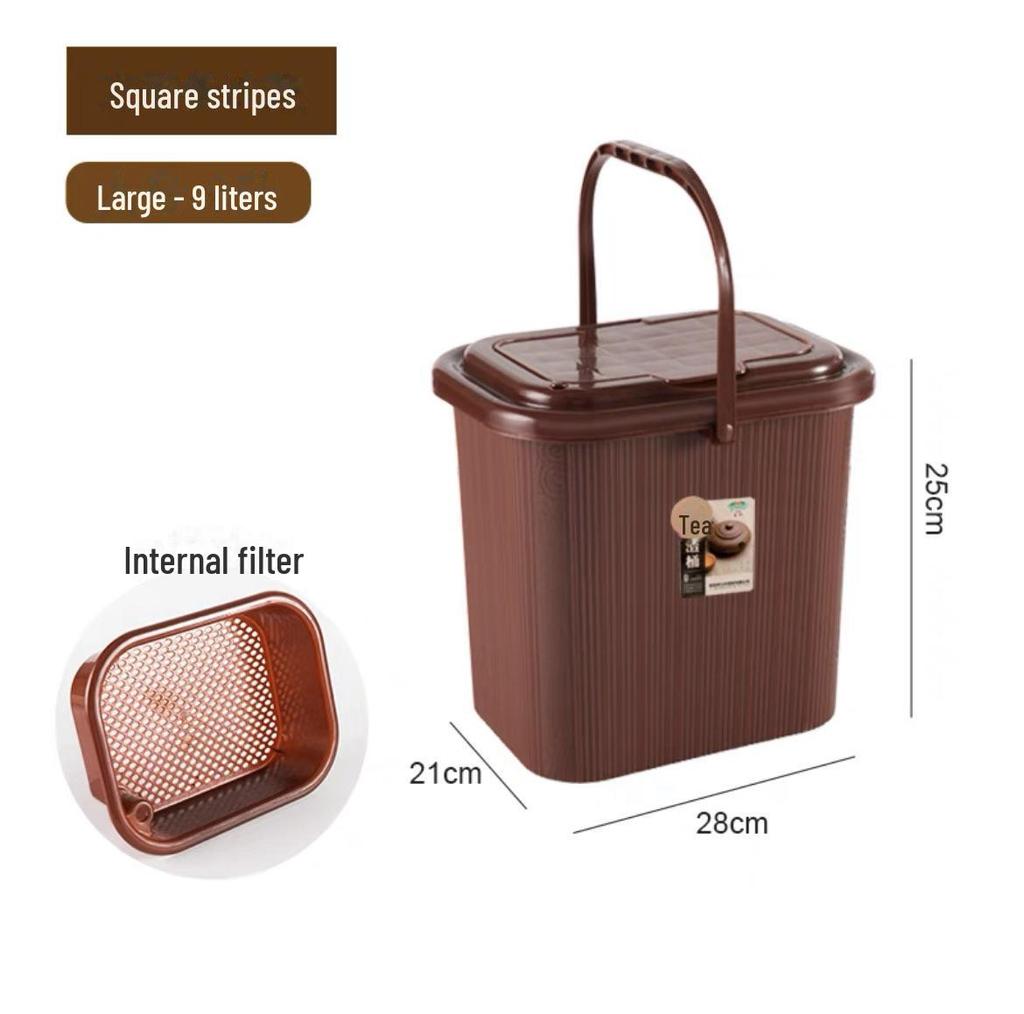 Kung Fu Tea Set Accessory: Tea Dregs Drainage Bucket and Tea Tray Waste Container for Tea Ceremony