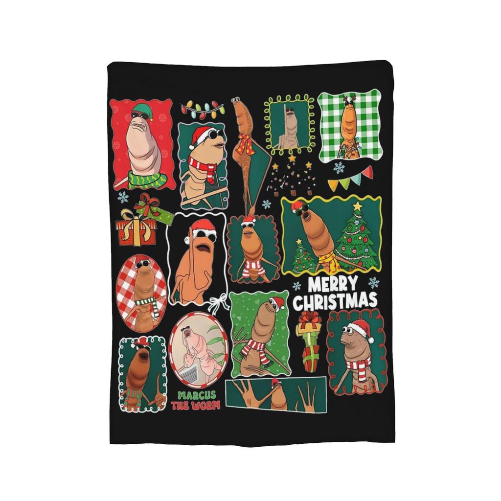 Marcus The Worm Blanket Velvet Summer Multi-function Ultra-Soft Throw Blankets for Bed Couch Bedspread