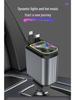 Starry Sky Multi-Function Car Charger: Dual Retractable Cables & Projector Light.