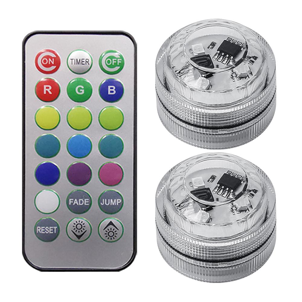 Wireless Adhesive LED Car Interior Ambient Light Remote Control Decoration Auto Roof Foot Atmosphere Lamp with Battery