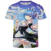 Anime Graphic Short Sleeve T-Shirt, Casual Streetwear for Anime Fans