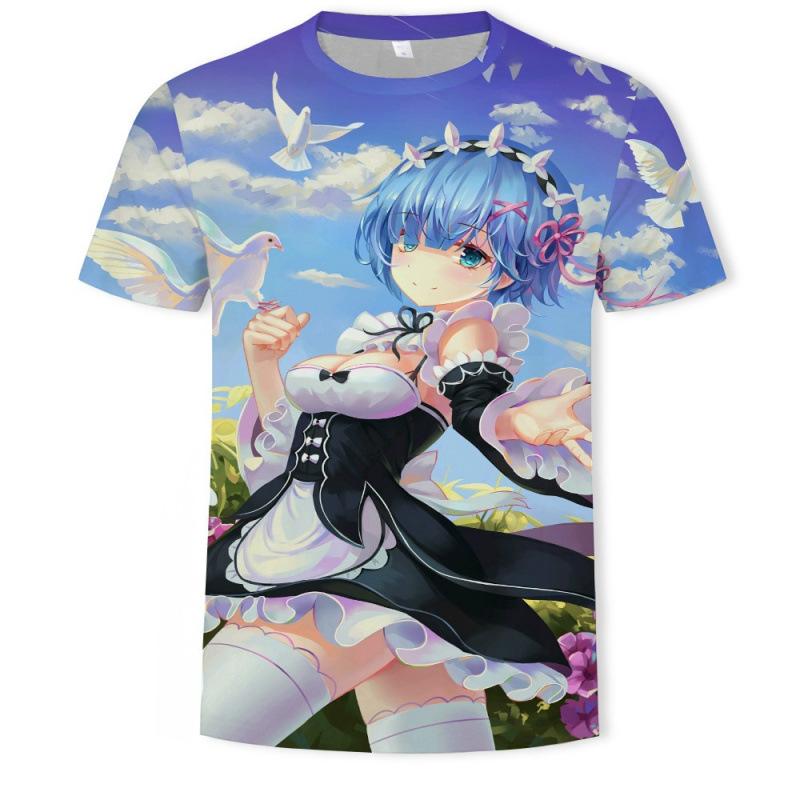 Anime Graphic Short Sleeve T-Shirt, Casual Streetwear for Anime Fans