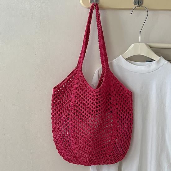 Borsa Intrecciata Vuota Borsa a TOTE in Paglia di Grande Capacità Borsa Elegante a Spalla Singola per Viaggio Spiaggia Shopping