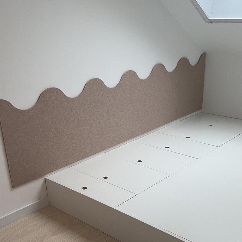 Soft Upholstered Headboard Felt Wall Sticker: Anti-collision Decorative Wall Guard for Bedroom