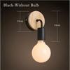 ABMH-Home Decor Fixtures Nordic Wood Lamp Base E27 Retro Bedside Wall Light Holder Interior Lighting For Bedroom Living Room