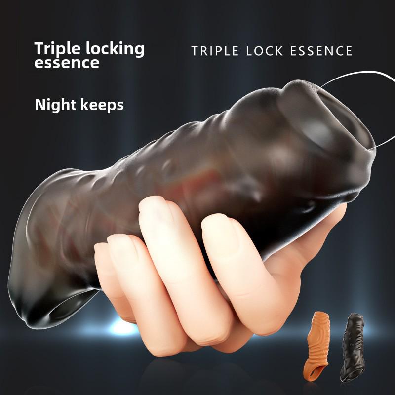 Men's Thickened Enlarging Crystal Condom Sleeve - Wolf Tooth Edition
