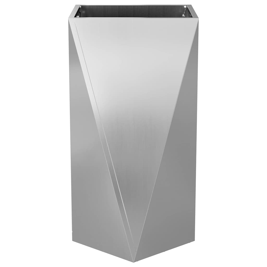 Plant Pot 2 Pcs Silver 40 X 40 X 75 Cm Galvanized Steel