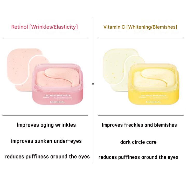 Mediheal Collagen Capsule Patch 60ea (Retinol / Vitamin C) (7 Options)