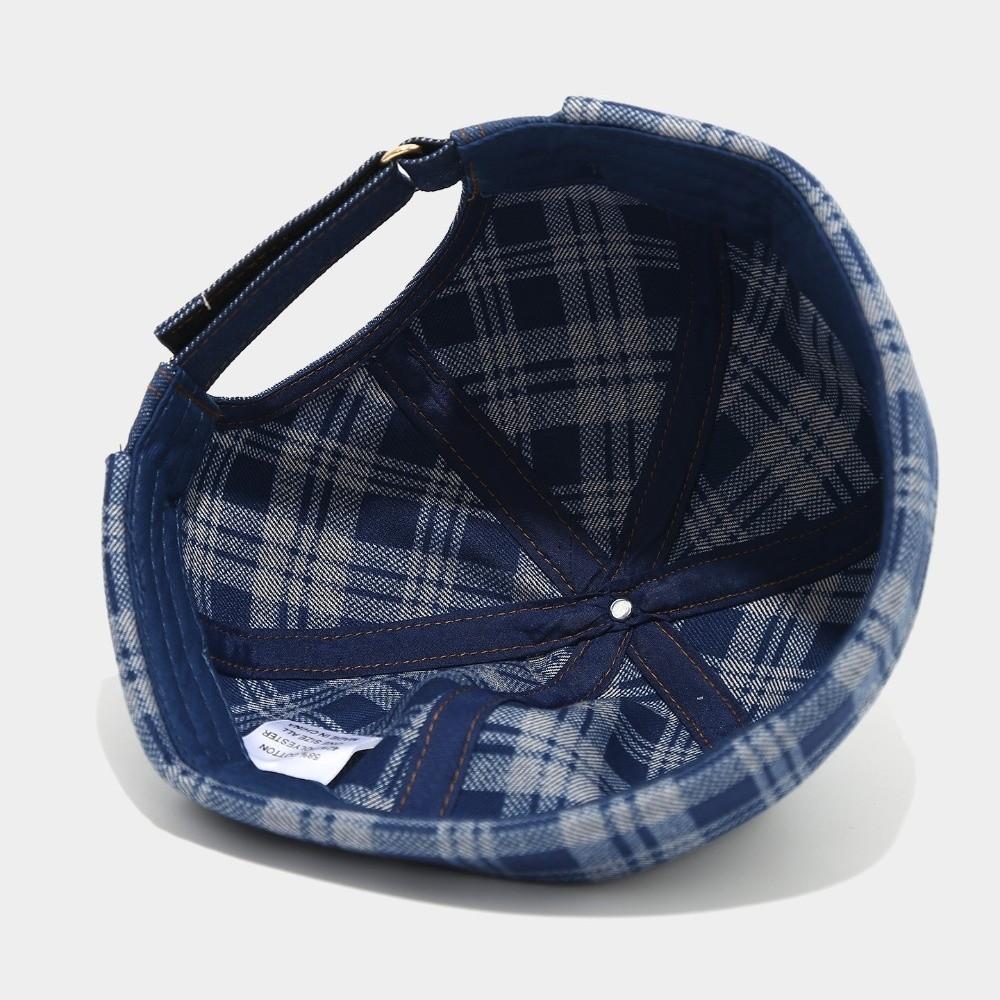 Verstellbares Design Jeans Docker Mütze Karomuster Verstellbare Hafenmütze Totenkopf Mütze Radfahren