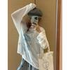 Printing Sexy Perspective Pullovers Top Summer Long Sleeve Loose Lazy Style Simplicity T-Shirts Casual Women Clothes