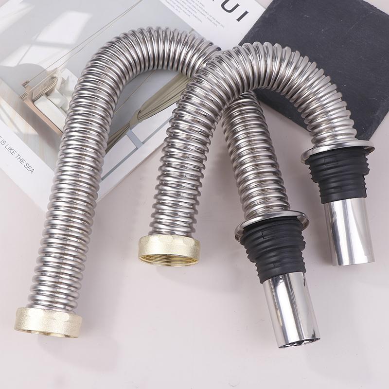 Küchenspüle Siphon Abflussflexschlauch 40/60cm Haus Ausziehbarer Abflussrohr Edelstahl Badezimmer