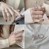 Trendy Minimalist Zircon Stone Ring For Women Fashionable Copper Design Adjustable Fit