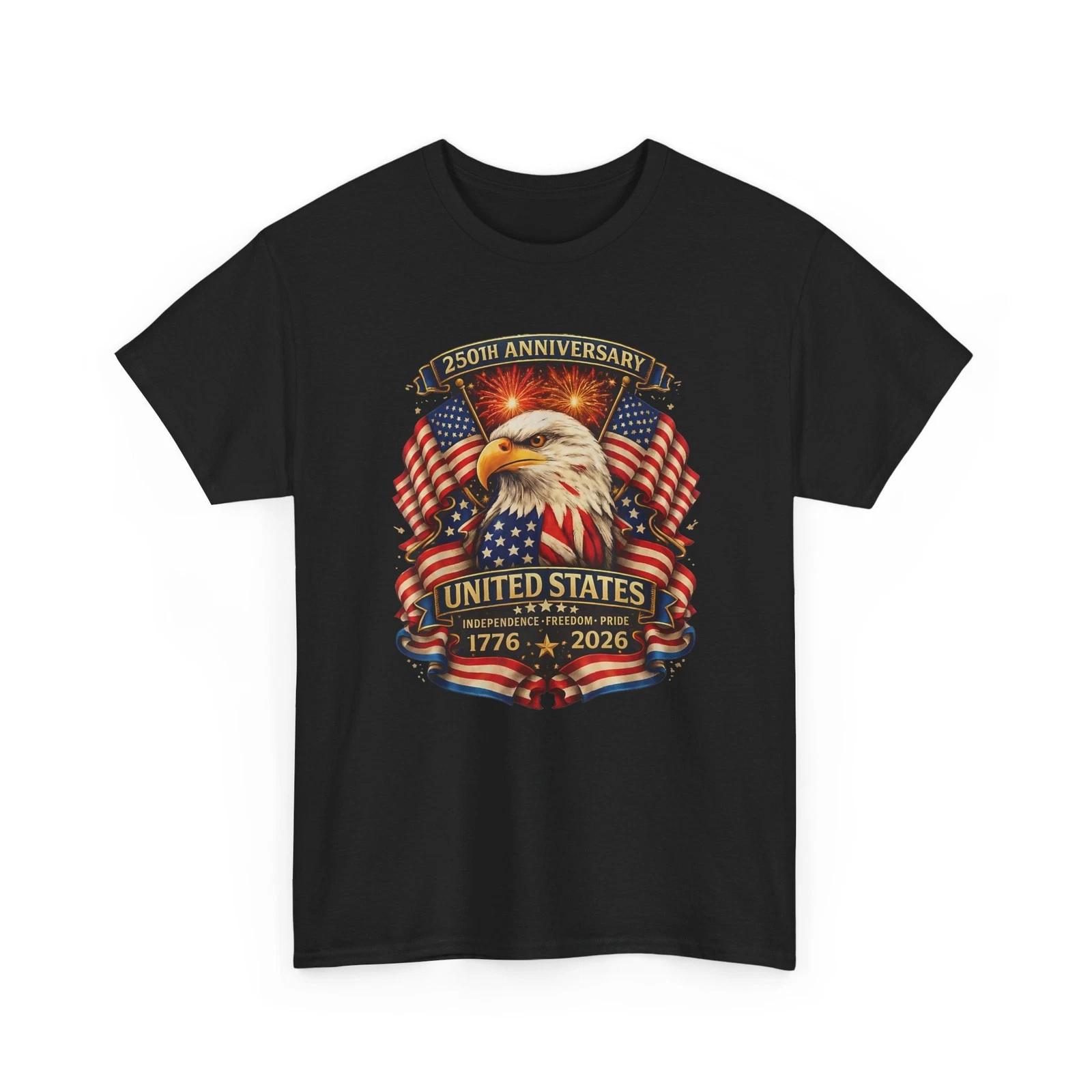 USA Independence Shirt, 250th Anniversary 1776 2026 Patriotic Eagle T-Shirt M