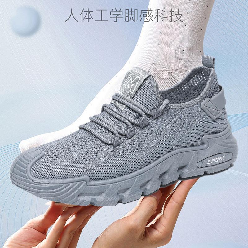2025 New Fashion Casual Shoes Comfortable Women Breathable Antiskid Sneakers Men Mesh Flat Shoes