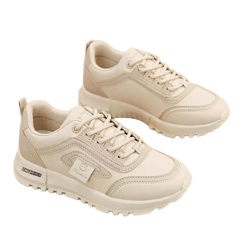 2025 Spring and Autumn New Lightweight Soft-soled White Shoes Student Leather Casual Dad Shoes Forrest Gump Shoes Versatile Travel Shoes