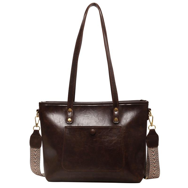 

Сумка Commuter Big Bag Универсальная Большая Вместимость Портативная Наплечная Сумка Сумка-Ведро Женская кофейный