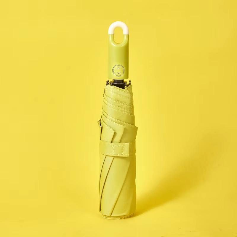 Donut-shaped hook umbrella black rubber automatic umbrella buckle dual-purpose umbrella UV protection sun umbrella 8K жёлтый