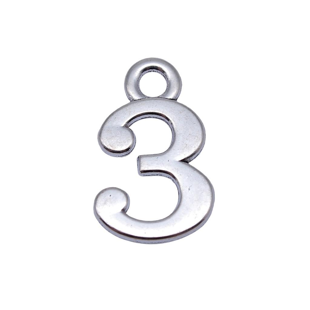 Number Tags Charms Alloy Pendants For Birthday Party Jewelry Making Accessories