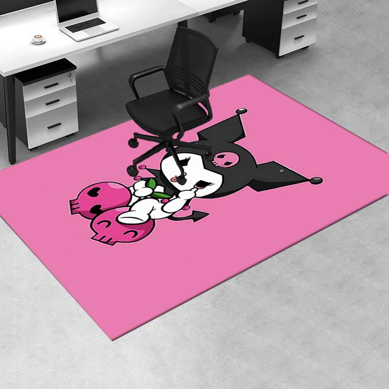 Office Rug Kuromi, Jester Anti-Slip Rug, Machine Washable for Living Room, Bedroom, Office, Multiple Sizes, Bedroom Mat, Decorative Mat, Durable Mat,