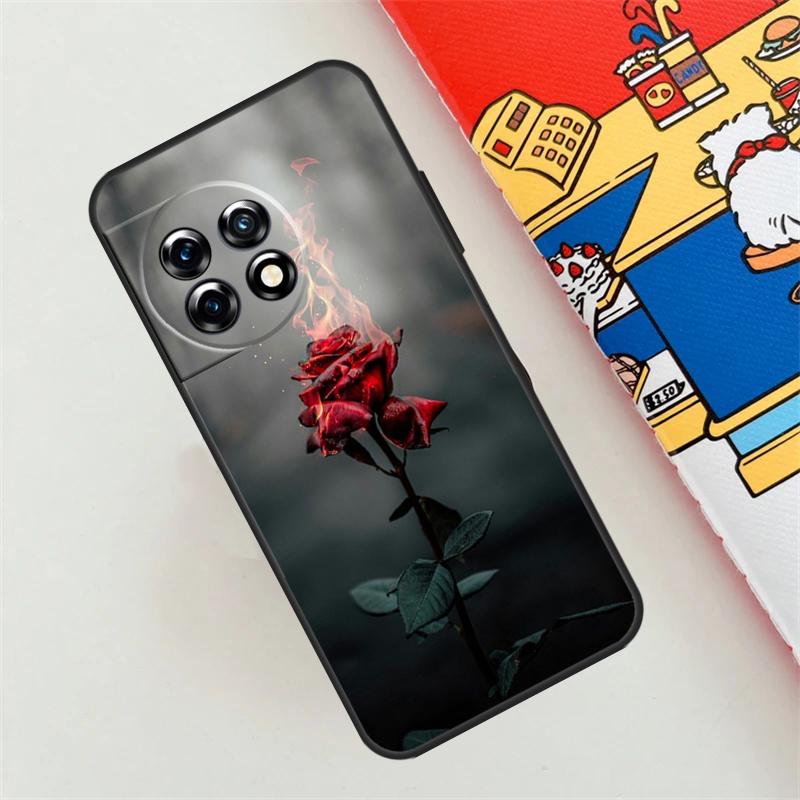 Red Rose Flower Case For OnePlus 10T 8T 12R 10R 9R 12 11 10 9 Pro Nord CE 4 2 Lite N10 N20 N30 Nord 3 Cover