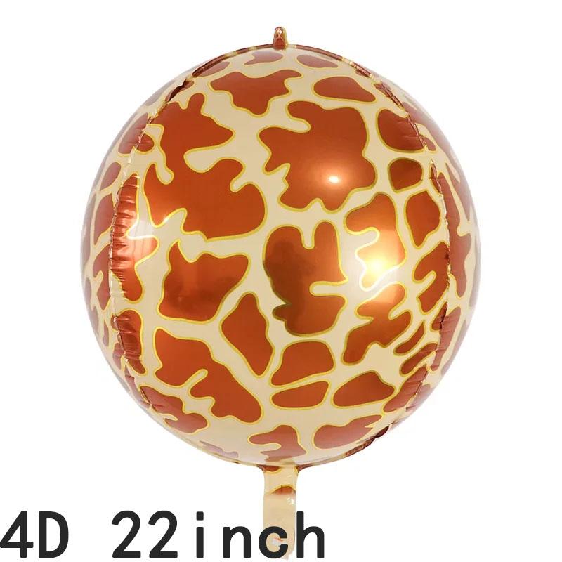 

1 Pcs - 18-inch 4D Balloon - 18-inch Tropical Jungle Wildlife Balloon - Tiger, Leopard, Zebra Patterned Round Balloon Balloon as the picture